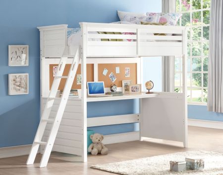 Lacey Youth Loft Bed 37670 White By Acme Furniture