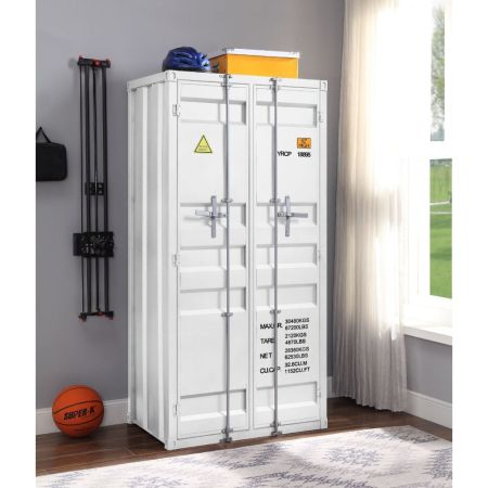 Cargo Armoire 37889 White By Acme Furniture