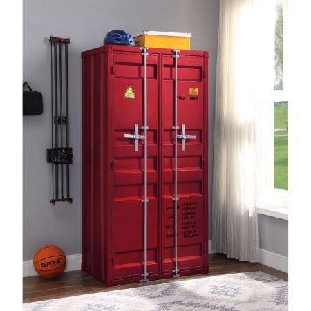 Cargo Armoire 37919 Red By Acme Furniture