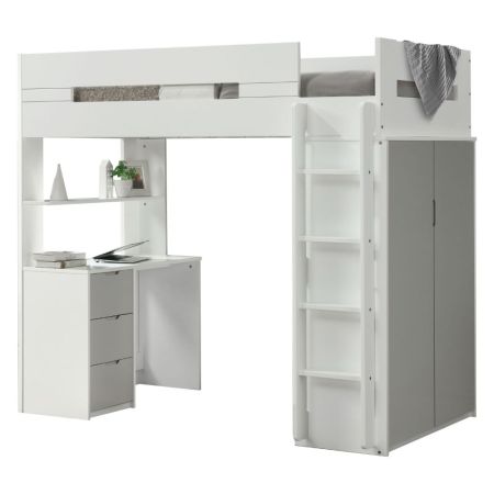 Nerice Youth Loft Bed 38050 White By Acme Furniture