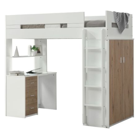 Nerice Youth Loft Bed 38055 White By Acme Furniture