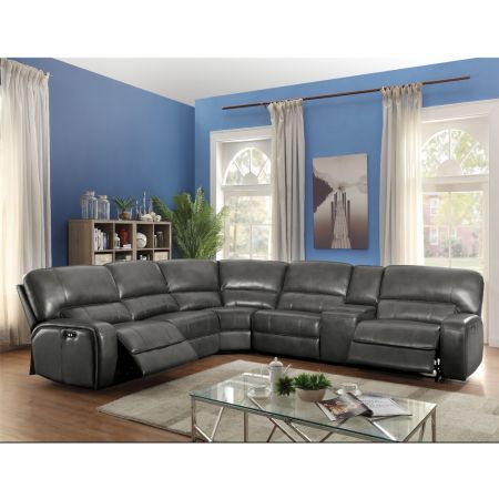 Saul Reclining Sofa LV53745 Gray By Acme Furniture