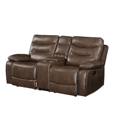 Aashi Reclining Loveseat 55421 Brown By Acme Furniture