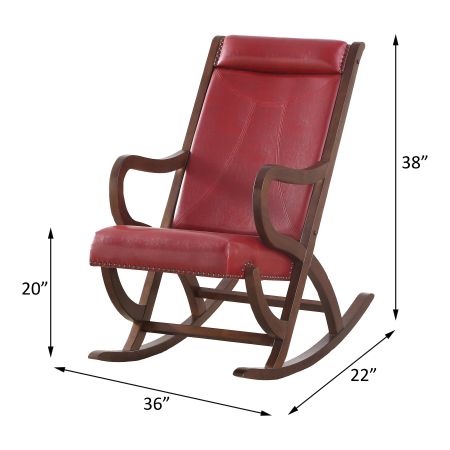 Triton Rocking Chair 59536 Burgundy By Acme Furniture