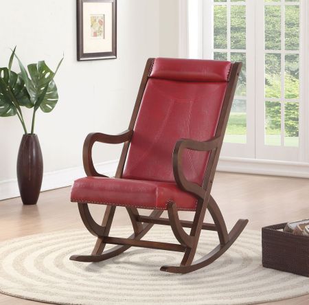 Triton Rocking Chair 59536 Burgundy By Acme Furniture