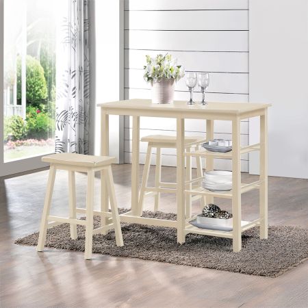 Nyssa Counter Height Dining Set 73052 Buttermilk By Acme Furniture