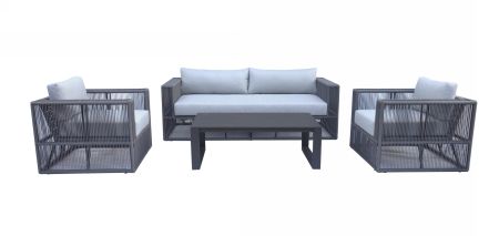 Renava Whimsy - Modern Outdoor Light Grey & Dark Grey Sofa Set