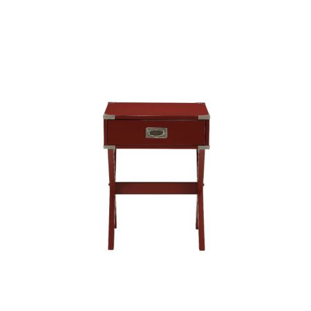 ACME Babs Accent Table Red Finish