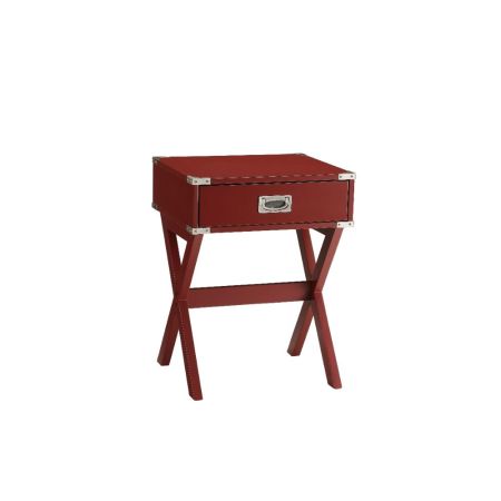 ACME Babs Accent Table Red Finish