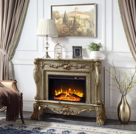 Dresden Fireplace AC01308 Gold By Acme Furniture