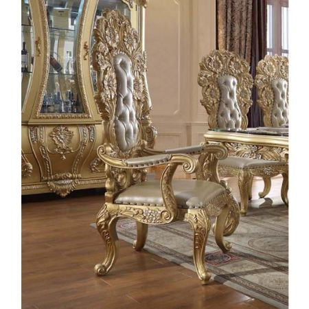 Cabriole Arm Chair DN01484 Gold By Acme Furniture