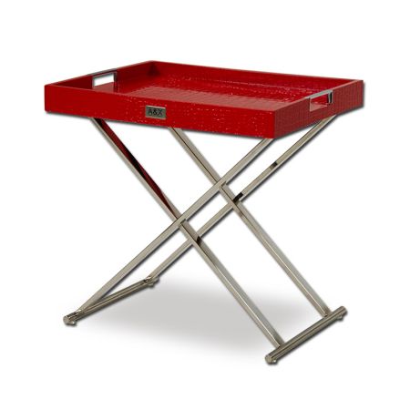 A&X Cecilia Red Crocodile Tray Table