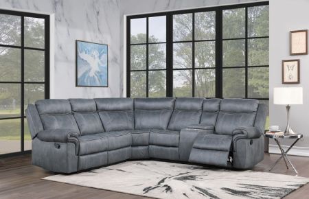 Dollum Reclining Sofa LV00398 Gray By Acme Furniture