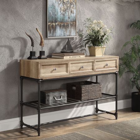 Brantley II Sofa Table LV00750 Oak By Acme Furniture