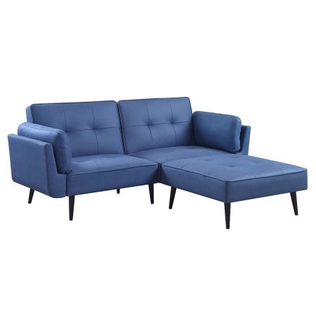 Nafisa Reclining Sofa LV00823 Blue By Acme Furniture