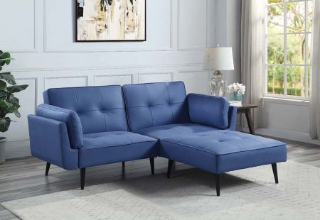 Nafisa Reclining Sofa LV00823 Blue By Acme Furniture