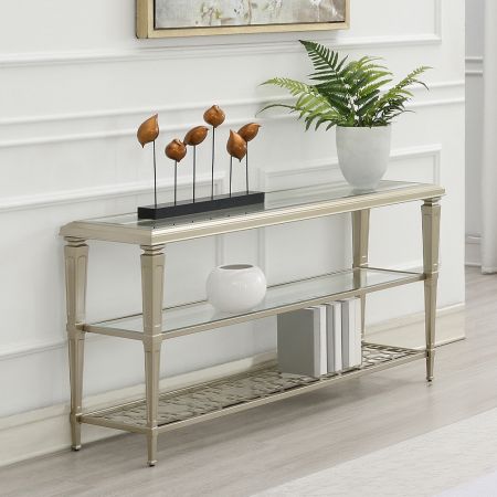 Zaba Sofa Table LV02787 Silver By Acme Furniture