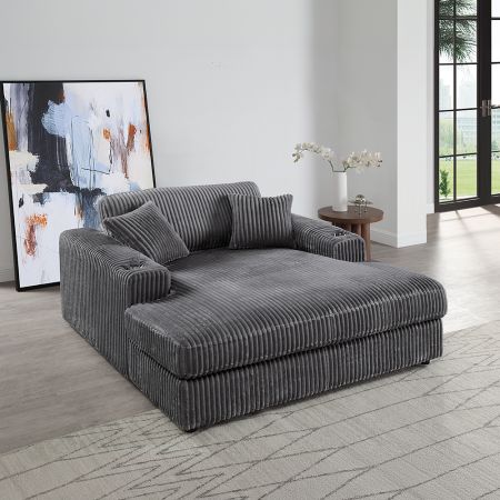 Hilde Chaise Lounge LV03691 Gray By Acme Furniture