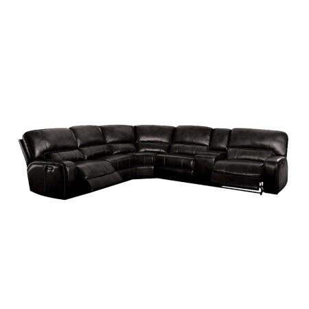 Saul Reclining Sofa LV54150 Black By Acme Furniture