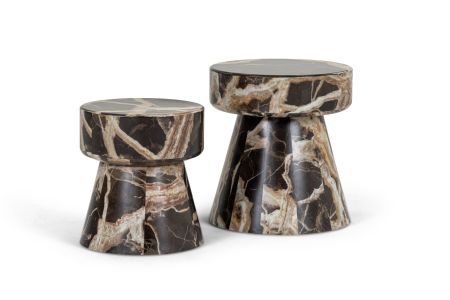 Modrest Marlow - Modern Faux Marble End Table Set