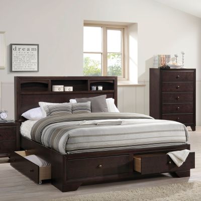 Madison II Bed Frames 19557EK Espresso By Acme Furniture