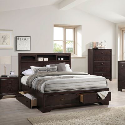 Madison II Bed Frames 19560Q Espresso By Acme Furniture