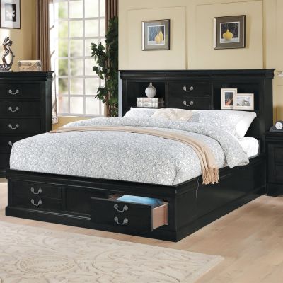 Louis Philippe III Bed Frames 24387EK Black By Acme Furniture