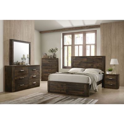 Elettra Bed Frames 24850Q Walnut By Acme Furniture