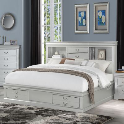 Louis Philippe III Bed Frames 24920Q Platinum By Acme Furniture