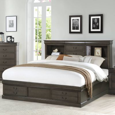 Louis Philippe III Bed Frames 24927EK Gray By Acme Furniture