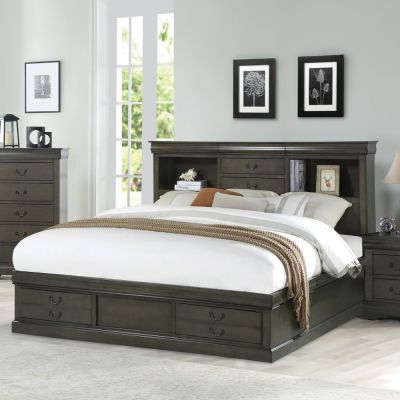 Louis Philippe III Bed Frames 24930Q Gray By Acme Furniture