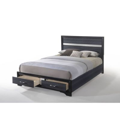 Naima Bed Frames 25897EK Black By Acme Furniture