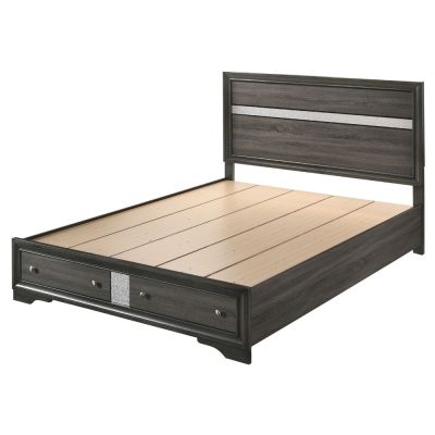 Naima Bed Frames 25967EK Gray By Acme Furniture