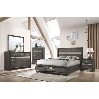 Naima Bed Frames 25970Q Gray By Acme Furniture