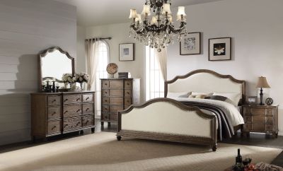 Baudouin Bed Frames 26110Q Beige By Acme Furniture