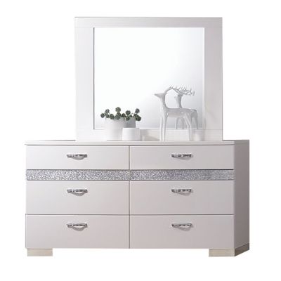 Naima II Mirror 26774 White By Acme Furniture