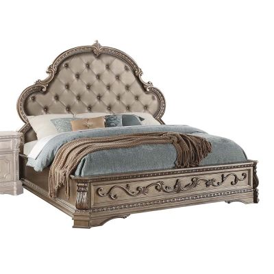 Northville Bed Frames 26927EK Silver By Acme Furniture