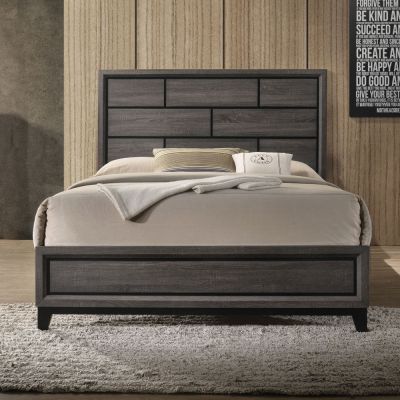 Valdemar Bed Frames 27047EK Gray By Acme Furniture