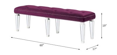 Varian Accent Bench 27377 Velvet By Acme Furniture