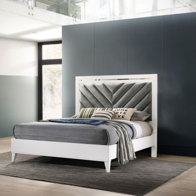 Chelsie Bed Frames 27390Q Gray By Acme Furniture