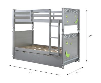 Valerie Youth Bunk Bed 38325 Silver By Acme Furniture