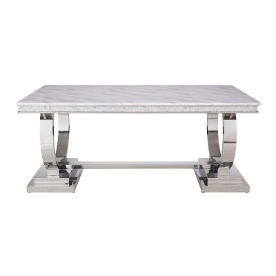 Zander Dining Table 68250 White By Acme Furniture