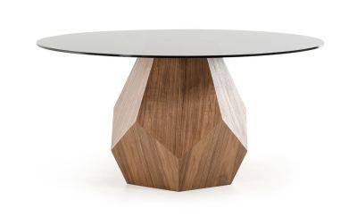 Modrest Rackham Mid-Century Walnut Round Dining Table