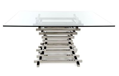 Modrest Crawford Contemporary Clear Glass Square Dining Table