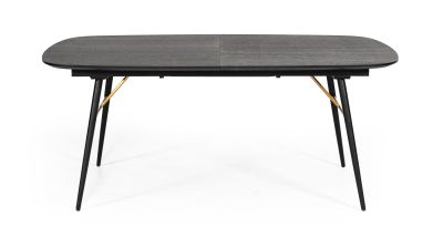 Modrest Billy Modern Black Oak & Gold Extendable Dining Table