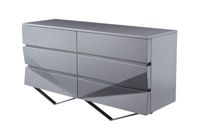 Modrest Duke Modern Grey & Black Gun Chrome Dresser