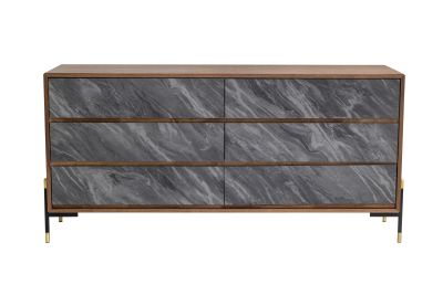 Nova Domus Metcalf - Mid-Century Walnut & Grey Dresser