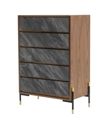 Nova Domus Metcalf - Mid-Century Walnut & Grey Chest