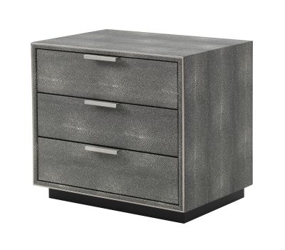 Modrest Dynasty - Modern Shagreen Three Drawer Nightstand