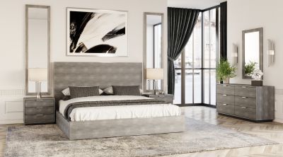 Modrest Dynasty - Eastern King Modern Shagreen Bedroom Set - 3 Drawer